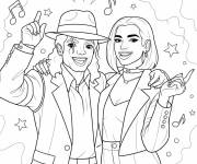 Coloriage Michael et dua lipa