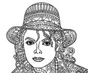 Coloriage Michael Jackson &agrave; motif complexe
