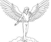 Coloriage Michael Jackson avec les ailes d'anges