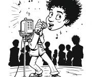 Coloriage Michael Jackson caricature cool