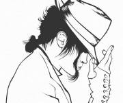Coloriage Michael Jackson chanteur de Pop