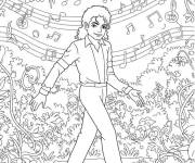 Coloriage Michael Jackson dans la foret