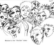 Coloriage Michael Jackson dans le video de Thriller