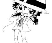 Coloriage et dessins gratuit Michael Jackson de cartoon à imprimer