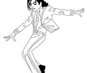 Coloriage et dessins gratuit Michael Jackson de style pop à imprimer