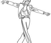 Coloriage Michael Jackson dessin&eacute; &agrave; la main en noir et blanc