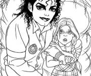 Coloriage Michael Jackson du clip Thriller