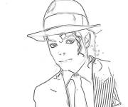 Coloriage Michael Jackson en affiche ps