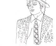 Coloriage Michael Jackson en costume magique