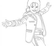 Coloriage Michael Jackson en crayon noir