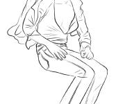 Coloriage Michael Jackson en dansant