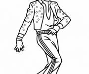 Coloriage Michael Jackson en dansant gratuit