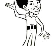 Coloriage et dessins gratuit Michael Jackson en d&eacute;but de son carri&egrave;re à imprimer