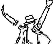 Coloriage et dessins gratuit Michael Jackson en ligne PS à imprimer