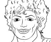 Coloriage Michael Jackson en portrait pour enfants
