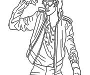 Coloriage Michael Jackson en veste cuir