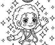 Coloriage Michael Jackson et boule disco