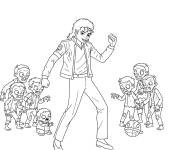 Coloriage Michael Jackson et les zombies