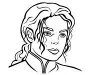 Coloriage et dessins gratuit Michael Jackson facile à imprimer