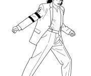 Coloriage Michael Jackson facile en noir et blanc