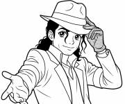 Coloriage Michael Jackson heureux style anime