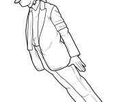 Coloriage Michael Jackson pench&eacute; anti-gravit&eacute;