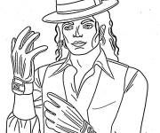 Coloriage Michael Jackson portant ses gants