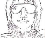 Coloriage Michael Jackson portant ses lunettes solaires