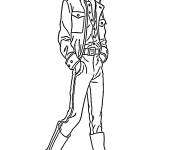 Coloriage Michael Jackson prenant une photo