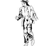 Coloriage et dessins gratuit Michael Jackson pr&ecirc;t pour la performance à imprimer
