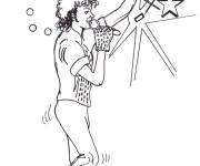 Coloriage Michael Jackson qui chante
