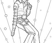 Coloriage Michael Jackson qui danse en chantant