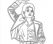 Coloriage Michael Jackson salue la foule
