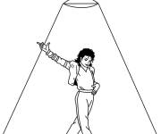 Coloriage Michael Jackson sous les lumi&egrave;res