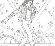 Coloriage Michael Jackson sous les lumi&egrave;res pour enfants