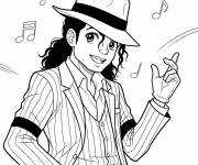 Coloriage Michael Jackson style manga