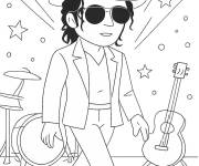 Coloriage Michael Jackson stylis&eacute;