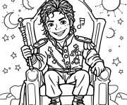 Coloriage Michael Jackson sur son trone