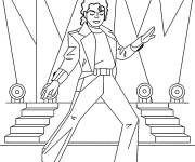 Coloriage Michael Jackson sur un grand sc&egrave;ne