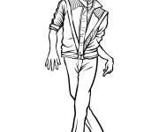 Coloriage Michael Jackson zombie de thriller