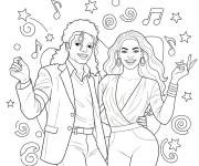 Coloriage Michael Jakaosn avec beyonc&eacute;