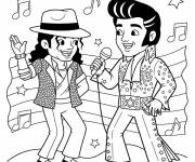 Coloriage Michael Jakson avec elvis