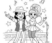 Coloriage Michael Jakson avec lady gaga