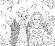 Coloriage Michael Jakson avec Madonna