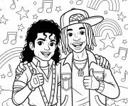 Coloriage Michael jakson avec travis scott