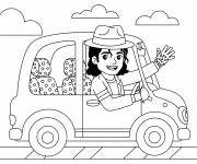 Coloriage Michael Jakson dans sa voiture