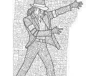 Coloriage Micheal Jakson &agrave; motifs pour adulte