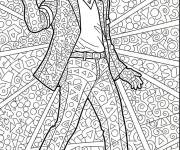 Coloriage Micheal Jakson anti-stress complexe