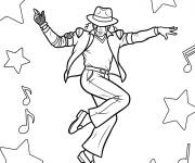 Coloriage Micheal Jakson et la danse des &eacute;toiles