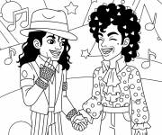 Coloriage Micheal Jakson et le prince